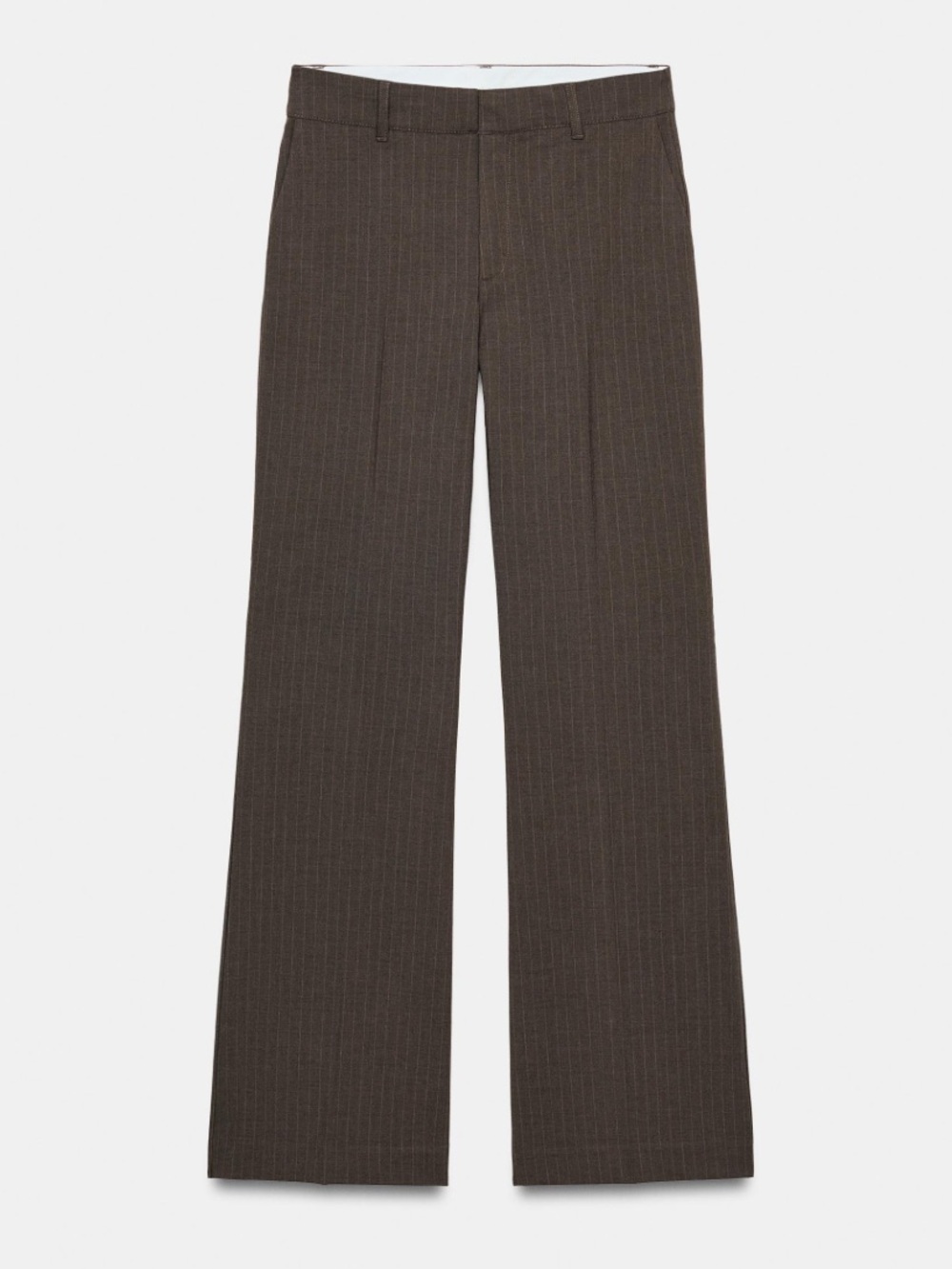 Zara Women’s pinstripe Brown Wide-Leg Pants